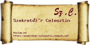 Szekretár Celesztin névjegykártya